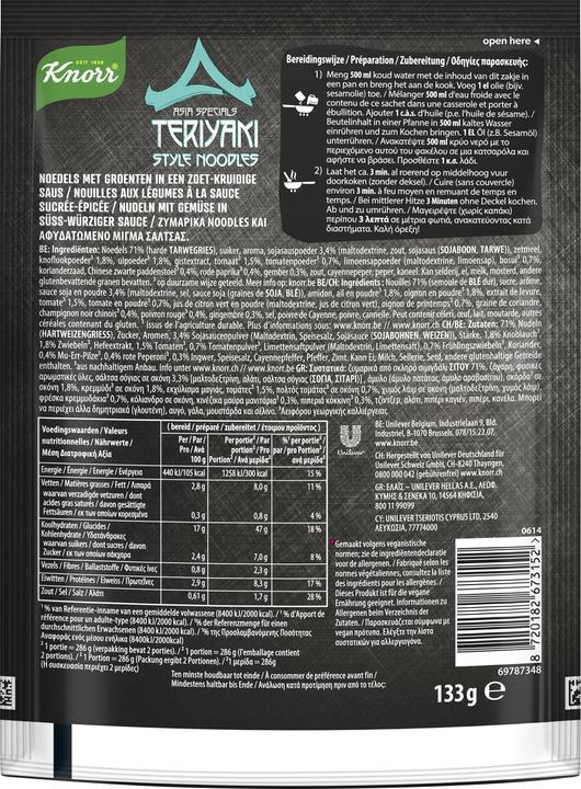 Actual product image Knorr Asia Specials Teriyaki Style Noodles sachet 2 portions (135 g)