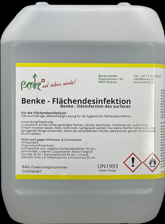 Produktbild Benke Flächendesinfektionsmittel - Swiss Made - 5 Liter