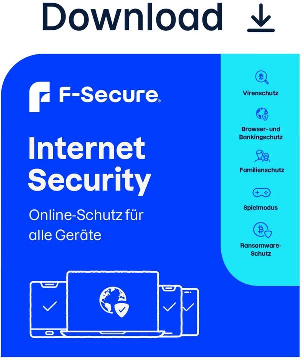 Actual product image F-Secure Internet Security for all devices (formerly SAFE) 2 year/5 devices Download (5 User, 5 Devices/Users, 24 months)