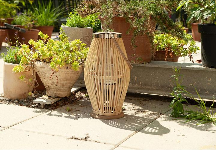 Actual product image Natura Punto Bamboo Lantern with Glass Wind Light (1 x)