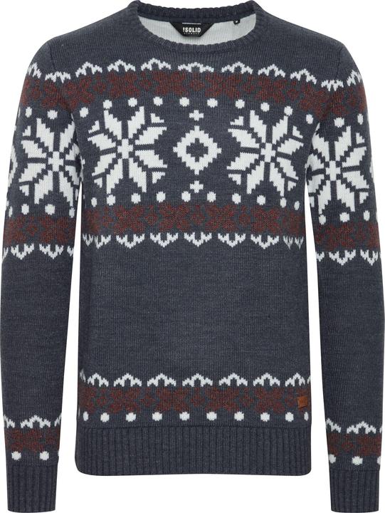 Image du produit Solid Norwig Pull En Grosse Maille Pull-Over Tricot Pour Homme Avec Encolure Rond (M)
