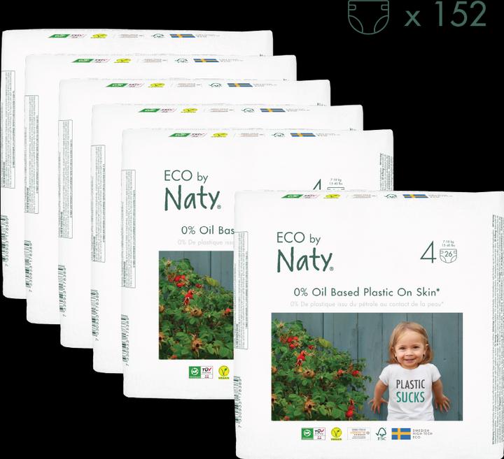 Naty Organic diaper (Size 4, Monthly box, 156 Piece)