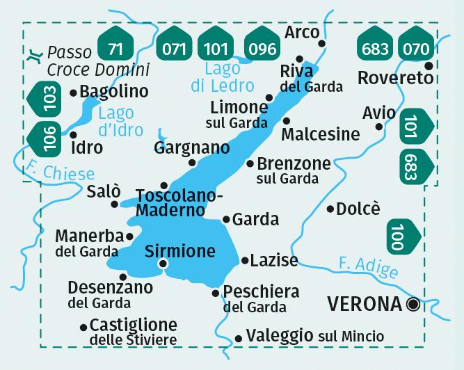 Energie-Label Wanderkarten-Set 697 Gardasee und Umgebung - Lake Garda and its surroundings - Lago di