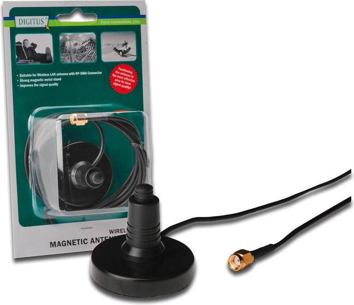 Immagine prodotto Digitus Cavo coassiale con supporto magnetico per l'antenna WLAN (WiFi)