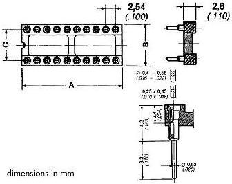 Actual product image Velleman 40P DIL IC SOCKET TULIP 600MIL