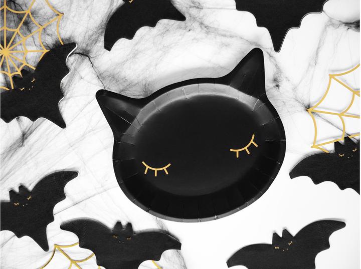 Produktbild Partydeco Teller Katze Schwarz (6 x)