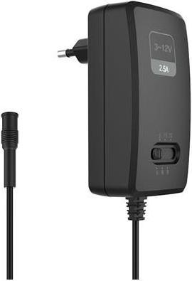 Actual product image Velleman COMPACT SWITCHING POWER SUPPLY WITH SELECTABLE OUTPUT - 100-240 V - 3 to 12 VDC - 2.5 A + 6 tips