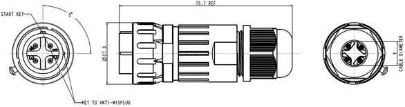 Produktbild Velleman 3-POL. STECKVERBINDER - WASSERDICHT IP67 - 13 A 230 V (1 Set)