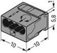 Produktbild Wago MICRO-VERBINDUNGSDOSENKLEMME - PUSH-WIRE - 4 LEITER - 0.4-0.5 MM - DUNKELGRAU