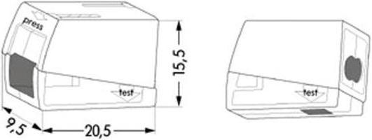 Image du produit Wago BORNE POUR LUMINAIRES 2.5mm, 2 RIGIDES - 1 SOUPLE, 105°, BLANC