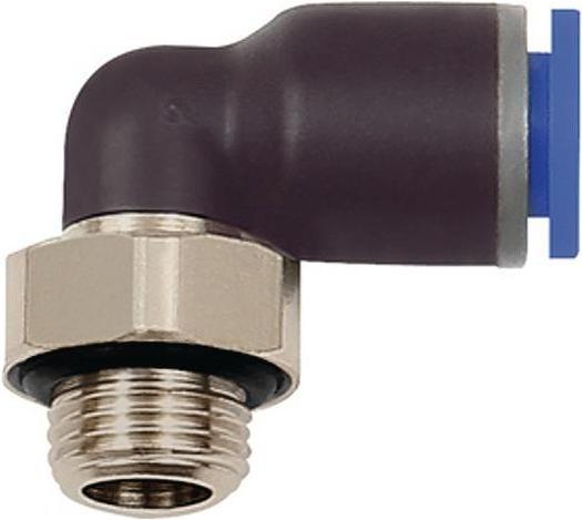 Immagine prodotto Riegler Raccordo a L push-in Serie Blu Filetto maschio G 1/4 ″ SW 17 mm con O-ring, cilindrico ruotabile 4 (Connettore tubo flessibile, 4 mm)