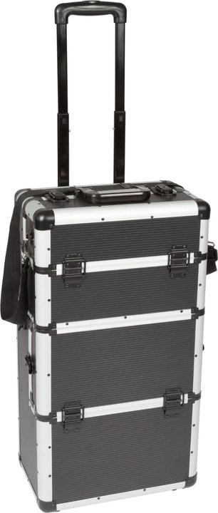Produktbild Velleman TROLLEY-KOFFER - ALUMINIUM - 370 x 225 x 670 mm - SCHWARZ (66.90 l, M (50 - 90l))