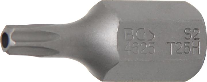 Productafbeelding BGS Bit | Lengte 30 mm | Aandrijving hexagon 10 mm (3/8") | T-profiel (voor Torx) met gat T25 (10 mm (3/8"), 12,5 mm (1/2"))