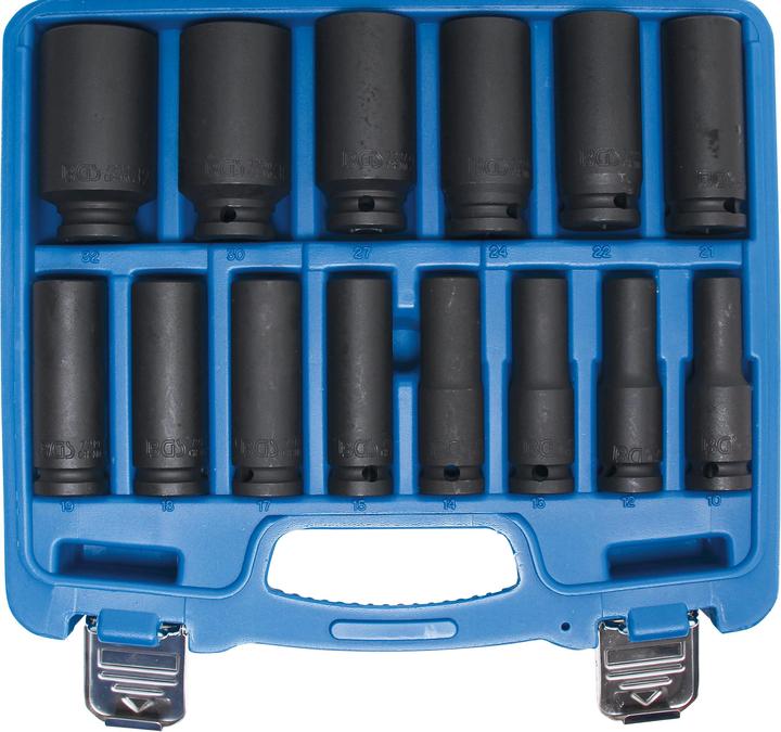 Actual product image BGS Impact Socket Set, Hexagon | 12.5 mm (1/2") Drive | 10 - 32 mm | 14 pcs. (1/2")