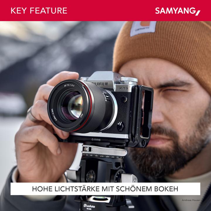 Actual product image Samyang AF 75mm F1,8 Fuji X (Fujifilm X, APS-C / DX)
