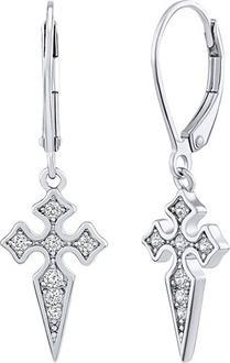 Silvego Gethel Silver Cross Earrings with Brilliance Zirconia MW13168E