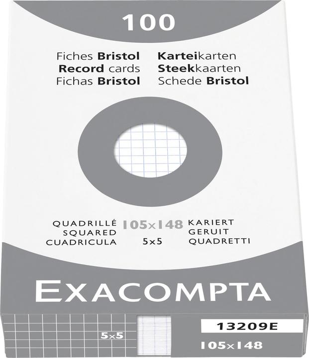 Produktbild Exacompta Karteikarten (A6, 205 g/m², 100 x)