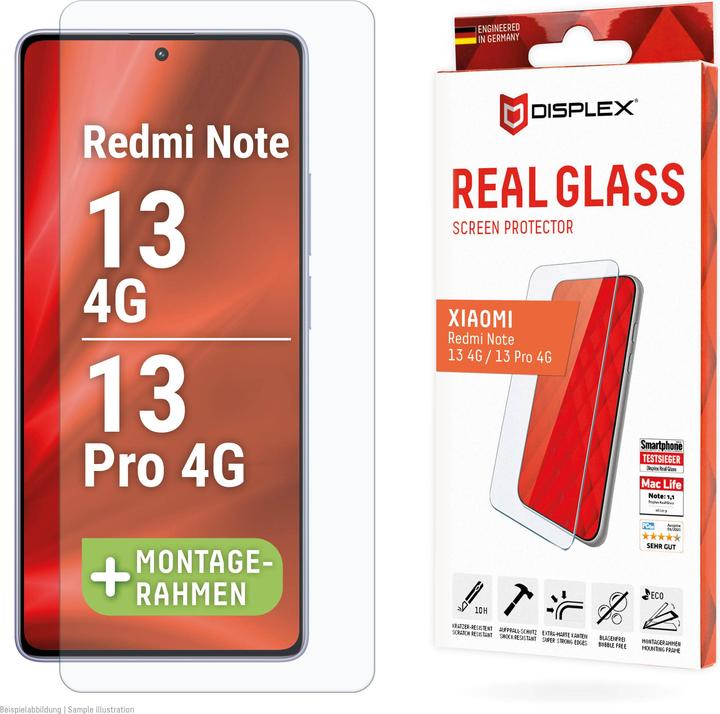 Produktbild Displex Real Glass, 2D Panzerglas (1 Stück, Xiaomi Poco M6 Pro, Xiaomi Redmi Note 13 4G, Xiaomi Redmi Note 13 Pro 4G)