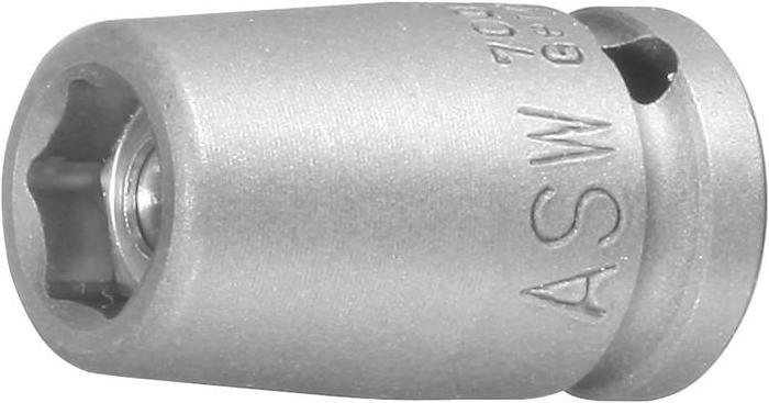 ASW Kraftschraubersteckschlüsseleinsatz 700 M 1/4 ″ 6-Kant Magnet Schlüsselweite 13 mm Länge 23 mm (13 mm)