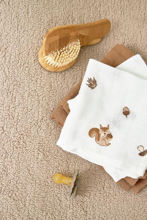 Productafbeelding Meyco Baby Forest Dieren Gaasluiers - Pak van 3 - toffee (70 cm, 70 cm)