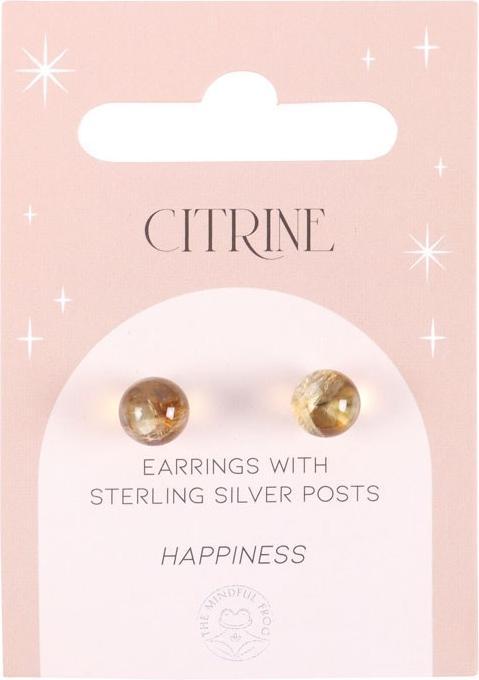 Actual product image Something Different Citrine Crystal Stud Earrings (100% synthetic material)