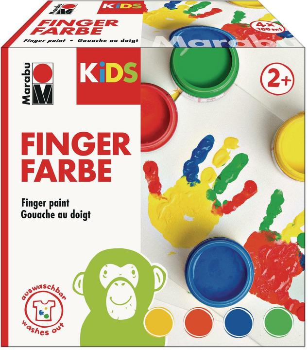 Image du produit Marabu Peinture au doigt (Jaune, Vert, Bleu, Rouge, 100 ml)