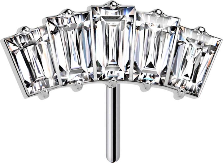 Image du produit Star Piercing Threadless silber fünf Baguette Kristalle silber (sans laiton, Titane G23)