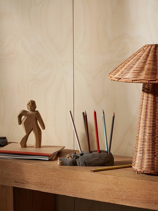 Actual product image Ferm Living Hippo Pencil Holder - Hand-carved