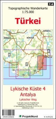Image du produit Côte Lycienne 4 - Antalya - Voie Lycienne - Carte topographique de randonnée 1:75 000 Turquie