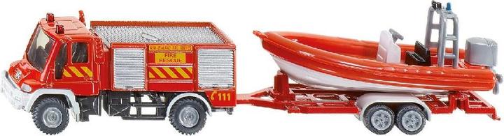 Produktbild Siku Unimog Feuerwehr mit Boot