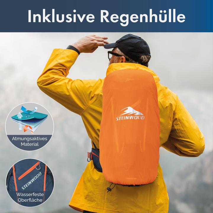 Produktbild Steinwood Wanderrucksack 35L - Wasserabweisend, mit Regenschutz & Rückenbelüftung (35 l)