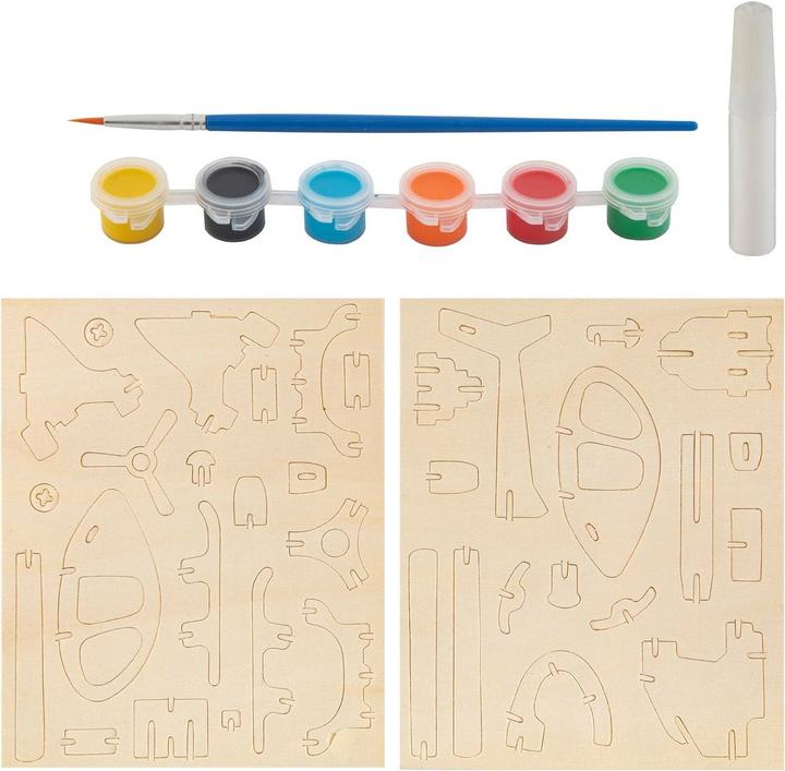 Actual product image Grafix Wooden building and painting set - Helicopter