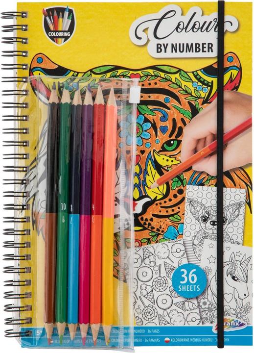 Produktbild Grafix Malen nach Zahlen Malbuch mit Buntstiften.