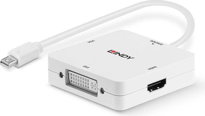 Immagine prodotto Lindy Adattatore da Mini-DP 1.2 a HDMI 4K30/DVI/VGA (HDMI, DVI, VGA, 20 cm)