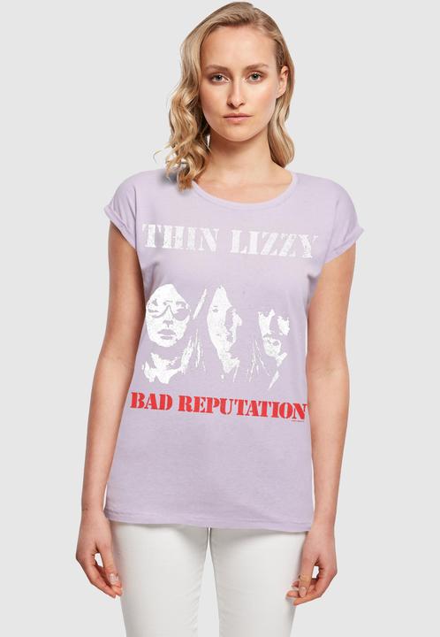 Actual product image Merchcode Ladies Thin Lizzy - TL Bad Reputation Extended Shoulder Tee - 181495 (M)