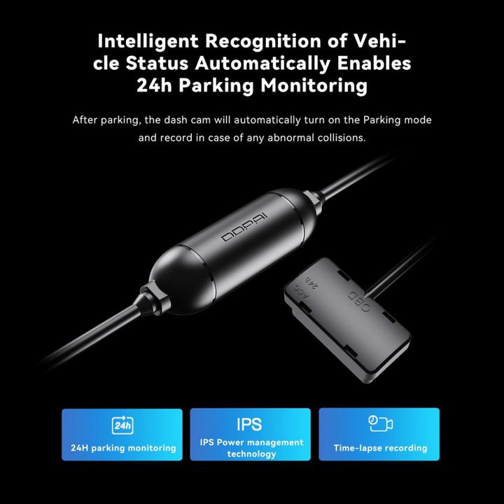 Productafbeelding DDpai Hardwire-kit voor OBD-poort (WiFi, GPS-ontvanger, Ingebouwde microfoon)