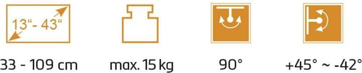 Produktbild myWall My Wall HC2-1L TV-Wandhalterung Integrierte Wasserwaage 33 cm (13") - 109,2 cm ( (Wand, 43", 15 kg)