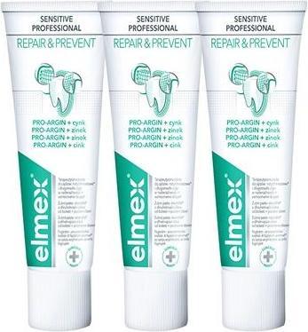 Actual product image Elmex Sensitive Professional Repair Prevent Trio Toothpaste 3 Ks Zubni Pasta Pro Ulevu Od Bolesti (75 ml)