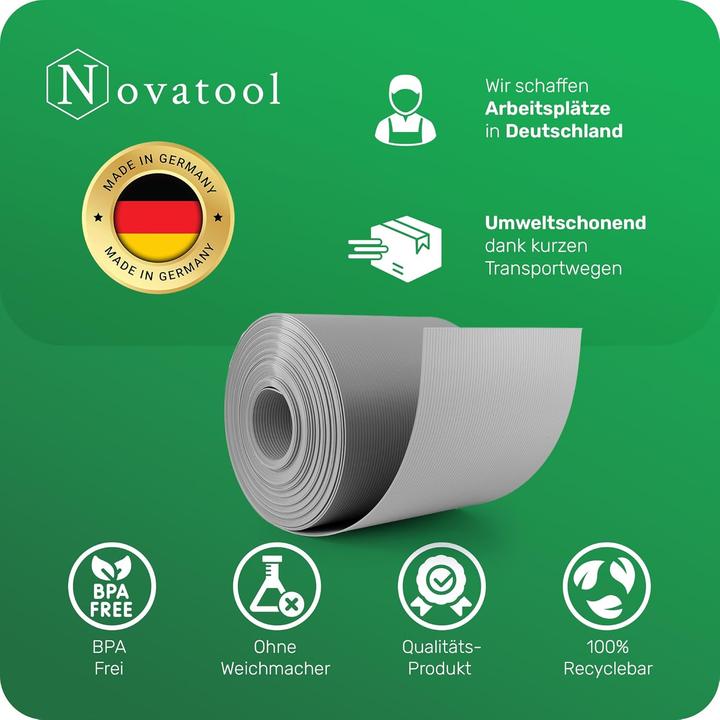 Produktbild Novatool Premium PP 100m Rollen Sichtschutzstreifen für Doppelstabmattenzaun Fenster GRAU für 40 Rei (10000 cm)