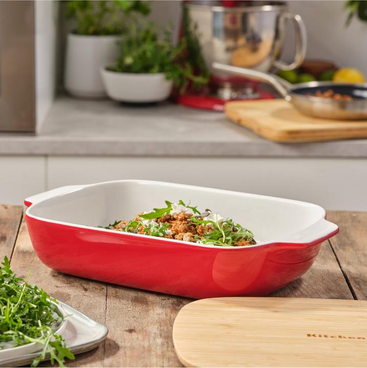 Produktbild KitchenAid overschaal met bamboe deksel - large - keizer rood