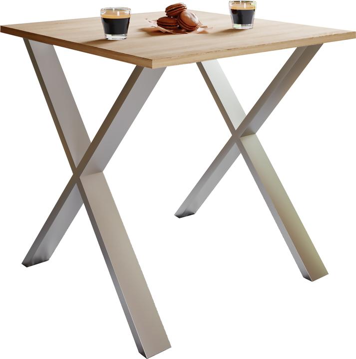 Image du produit VCM Table de salle à manger en bois Xona X Argent (80 x 50 x 76 cm)