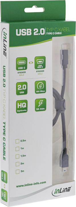 Image du produit InLine USB Type C - Mini-B (2 m, USB 2.0)