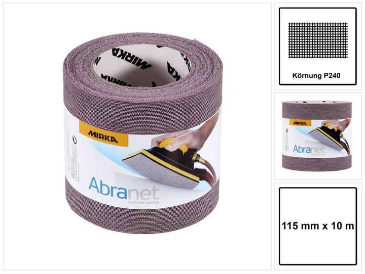 Produktbild Mirka ABRANET Schleifpapier Rolle 115mm x 10m P240 Schleifrolle Klett ( 545BY001253R ) (P240)