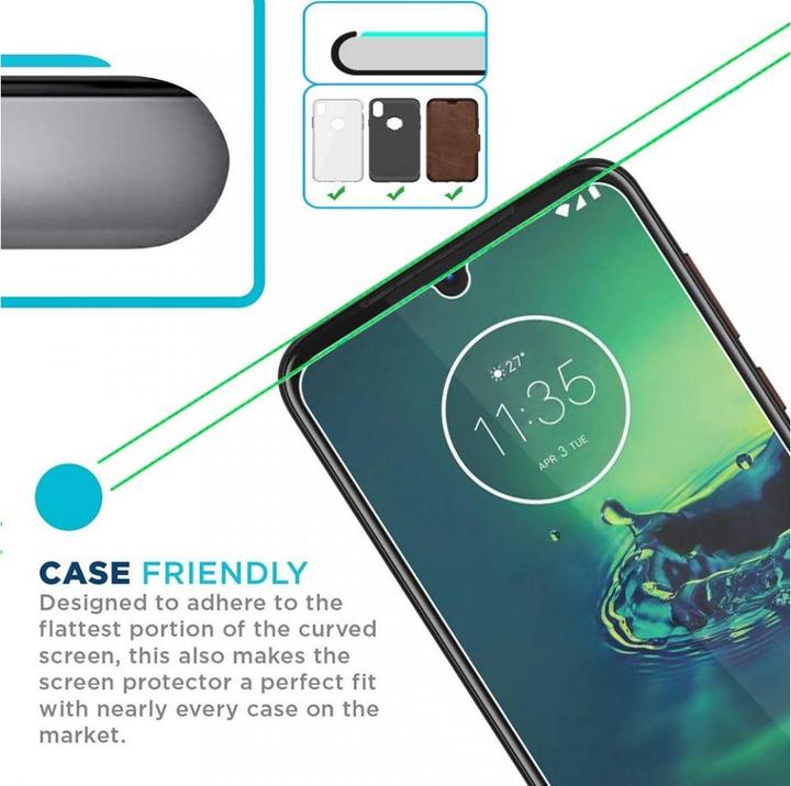 Produktbild Screenguard Motorola Moto G8 Plus Panzerglas Schutzfolie Case Friendly Design (1 Stück, Motorola Moto G8 Plus)