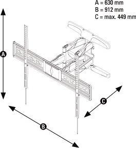 Produktbild Hama FULLMOTION TV Wall Bracket, 5 stars, XL - Befestigungskit (Anschlussplatte, Neig (Wand, 90.31", 75 kg)