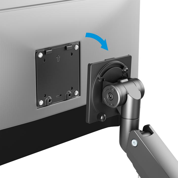 Produktbild Manhattan Tischhalterung mit USB-Ports und Gasdruckfeder mit extrem hoher Traglast für einen Monitor, Aluminiu (Tisch, 57")