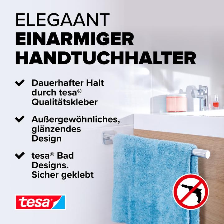 Produktbild tesa ELEGAANT Handtuchhalter inkl. Klebelösung ohne Bohren