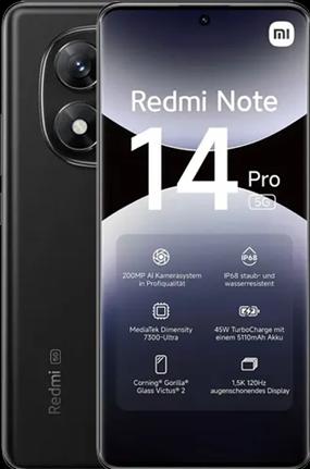Actual product image Xiaomi Redmi Note 14 Pro 5G (512 GB, Midnight Black, 6.67", Dual SIM, 200 Mpx, 5G)