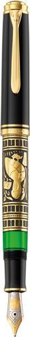 Actual product image Pelikan M900 Toledo M Fountain Pen Case (Black, Green, Gold, 1 x)