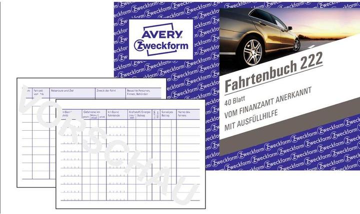 Produktbild Avery Zweckform 222-10 DIN A6 quer Fahrtenbuch Anzahl der Blätter: 40 Weiss 10 (40 x)